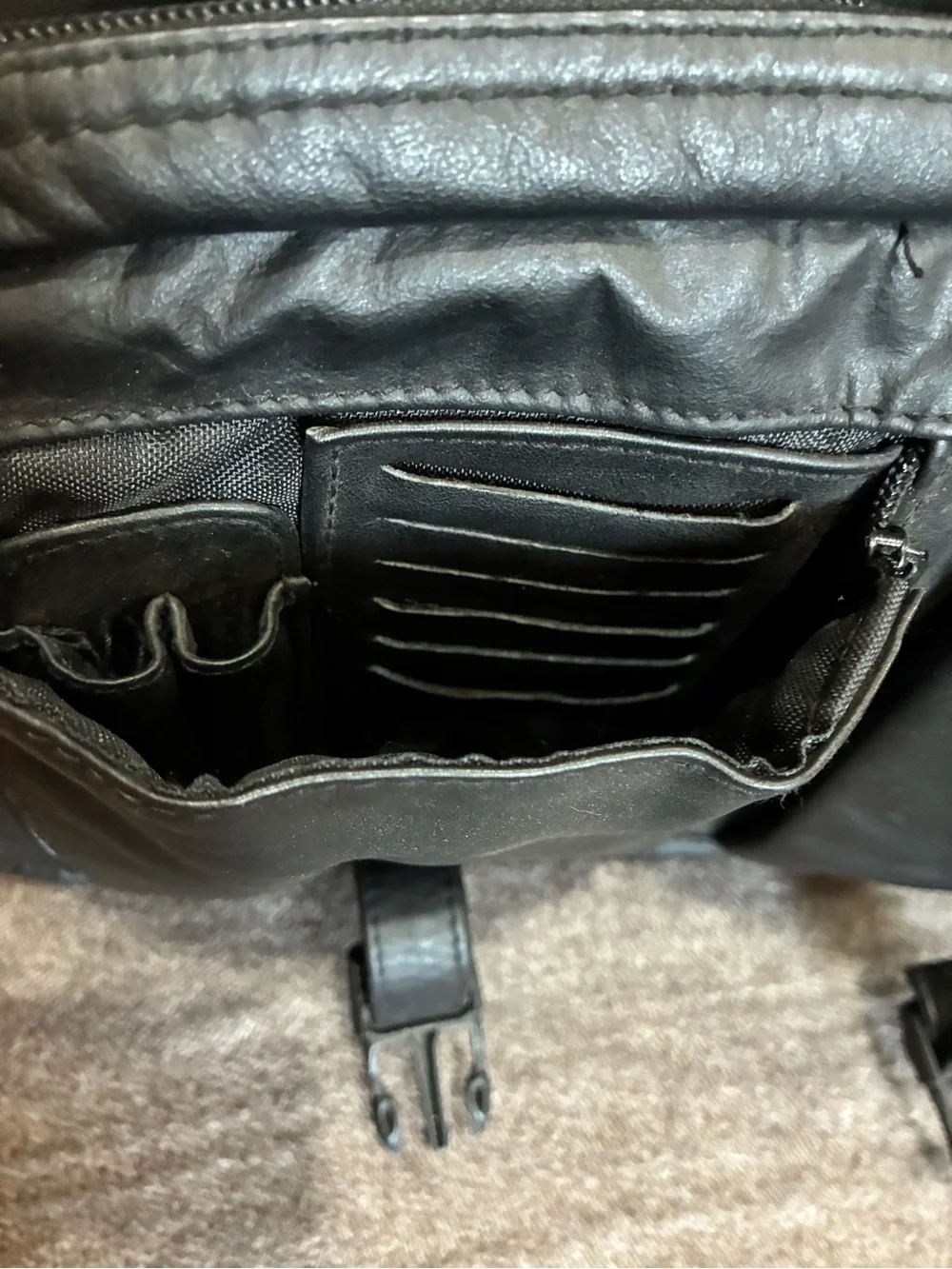 Wilson Leather Vintage Black Leather Messenger Laptop Briefcase Satchel 16X13”